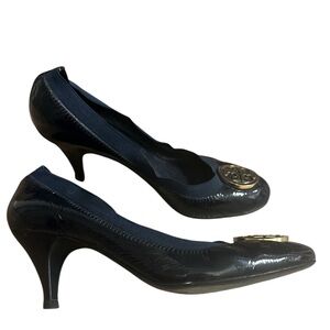 Tory Burch Caroline Mid Height Patent Leather Pumps 9,5